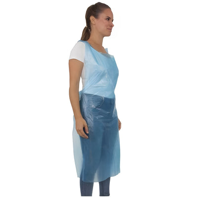 Disposable Poly Aprons, 1.5 mil, Blue-100 / Bag