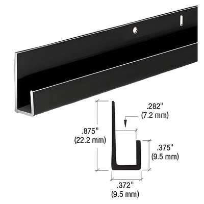 CRL Gloss Black 1/4" Aluminum J-Channel - Electrostatic Paint