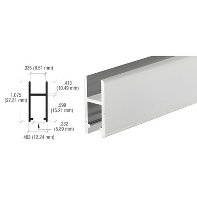 CRL Satin Anodized Aluminum H-Bar Extrusion for Glass Display Cases