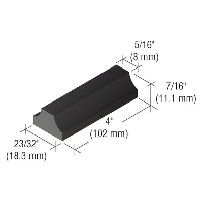 CRL-U.S. Aluminum Setting Blocks For 1/4" to 3/8" Glazing - 20/Pk