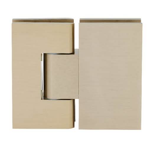 CRL Brushed Bronze Vienna 380 Series Glass-to-Glass Hinge - Adjustable, 180 Degree