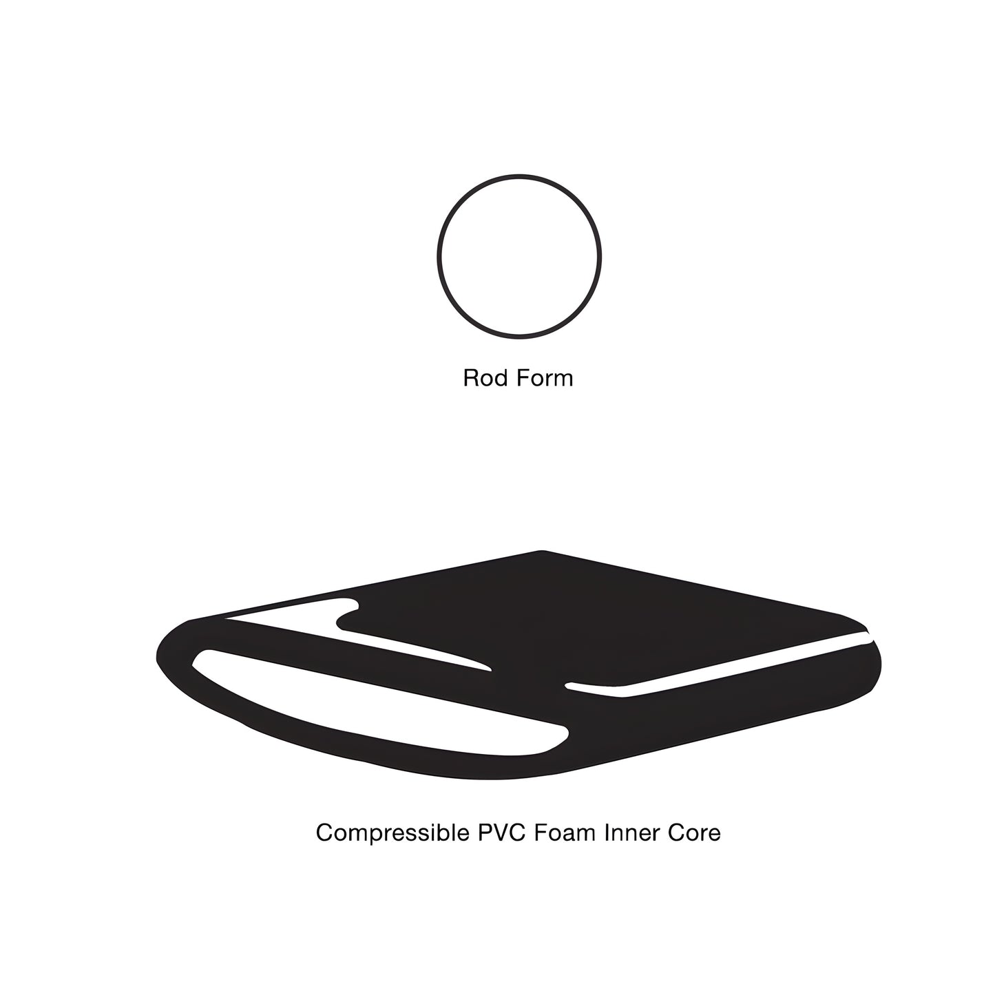 Roll of CRL Norex butyl-coated PVC foam rod tape (SKU K3A204), 1/4" diameter, 56 ft, compressible weatherseal.
