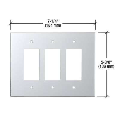 CRL Clear 3-Panel Acrylic Mirror Plate for Vanity & Wall