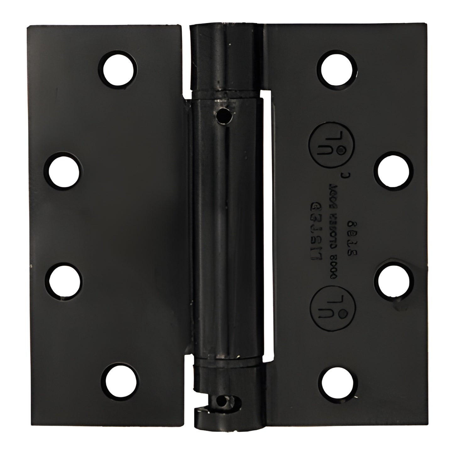 CRL S410B heavy-duty 4x4 oil rubbed bronze square corner spring hinge for doors, 3-hole leaves, includes mounting screws.