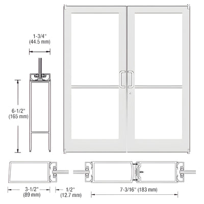 CRL-U.S. Aluminum White KYNAR Pivot Entry Doors - Surface Mount Closer