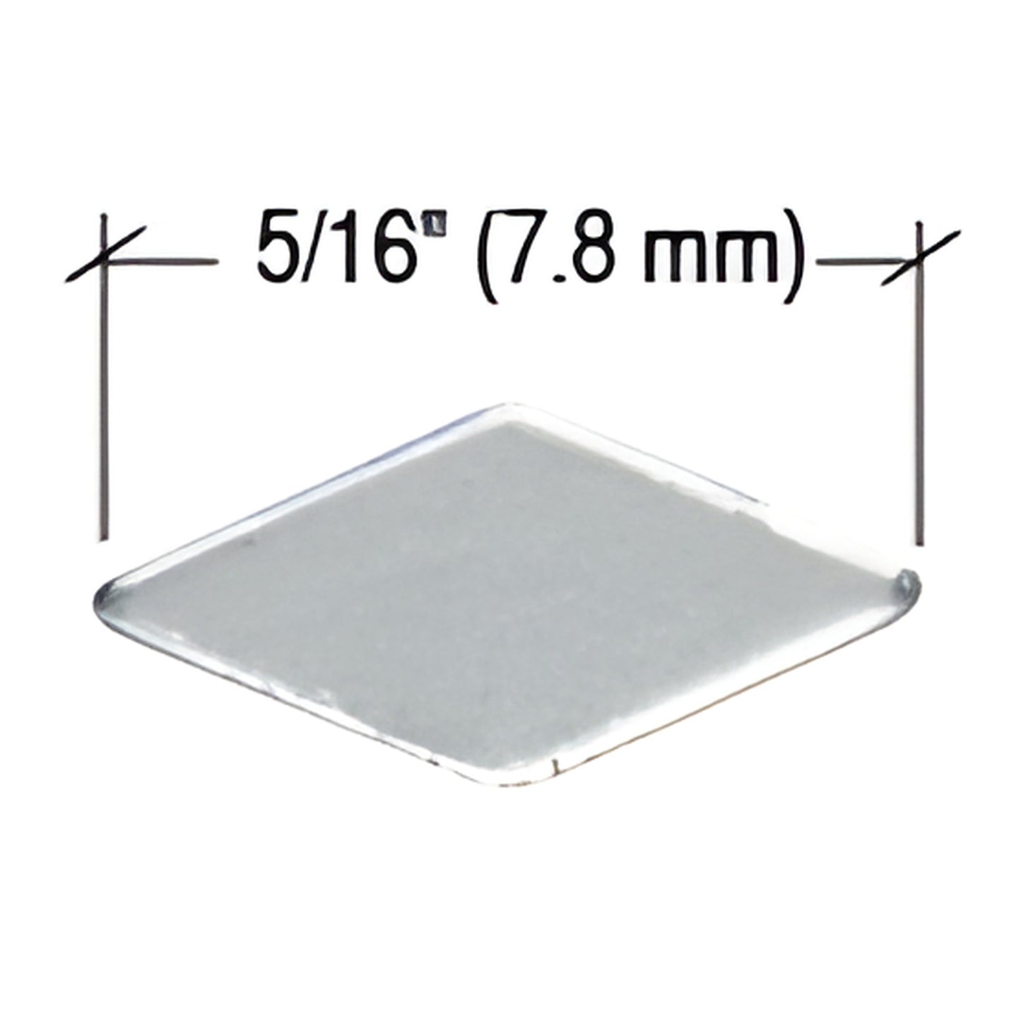 NW1P diamond glazing point, 5/16 in (8 mm), silver diamond-shaped fastener used to secure glass