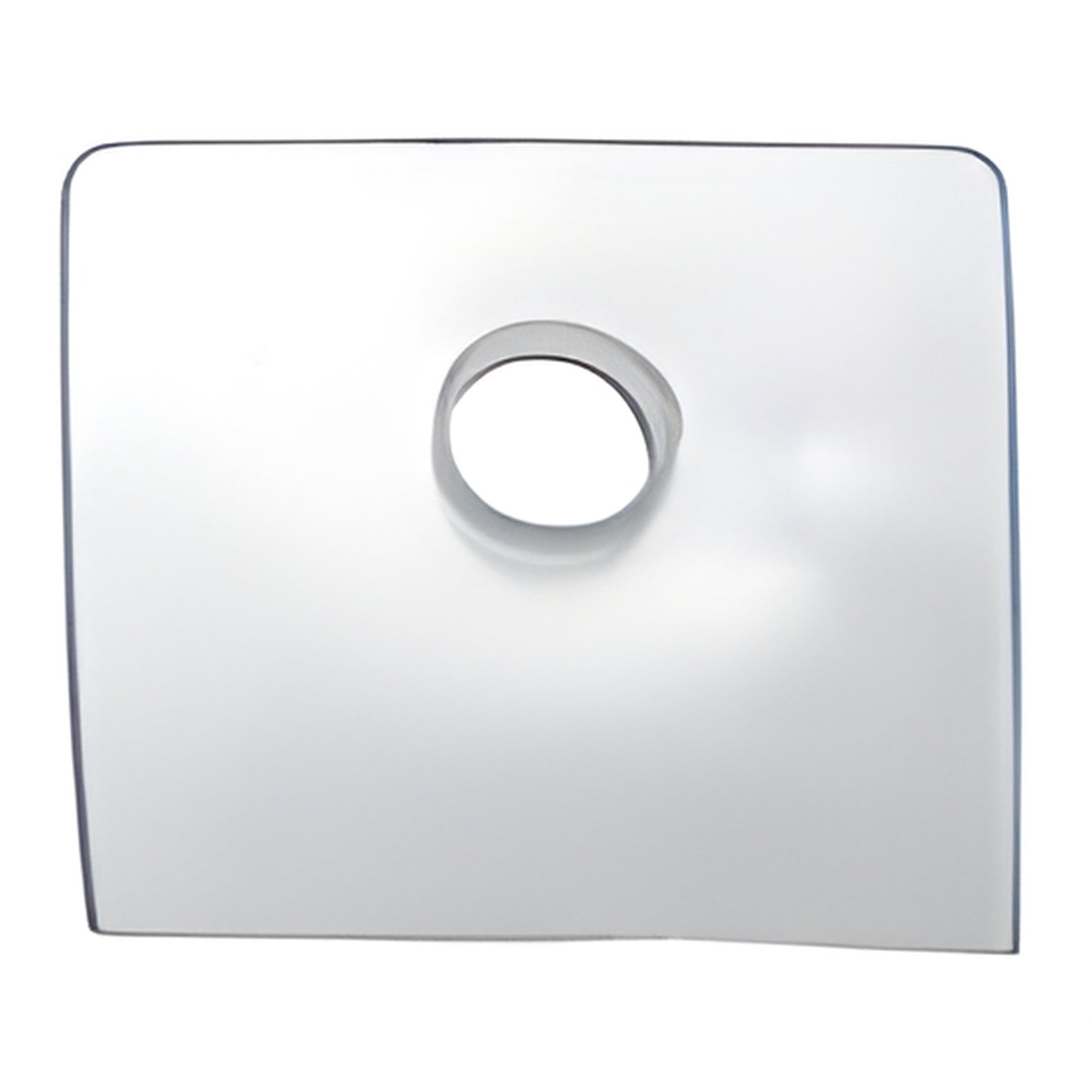 Clear squared plastic replacement gasket with central round hole for SCU4 glass clamp (SKU: SCU4G)