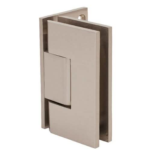 CRL Brushed Nickel Vienna 044 Series 5° Wall Mount Offset Back Plate Hinge - Sleek Design