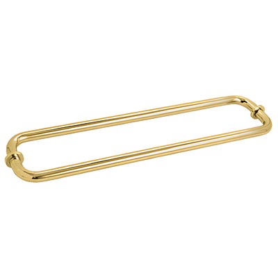 CRL BM Series 18" Satin Brass Back-to-Back Tubular Double Towel Bar