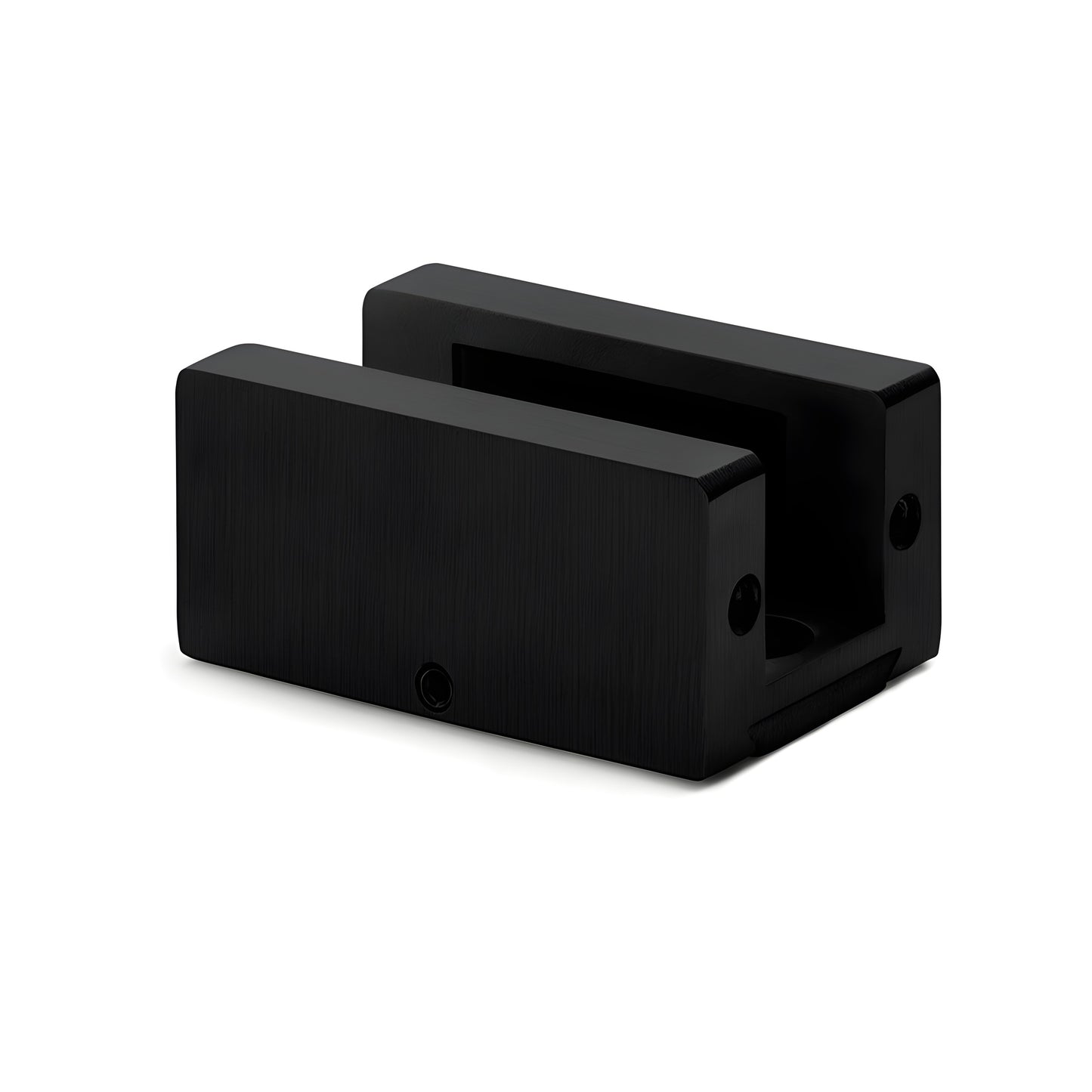 Latitude 34 adjustable door guide, fits 3/8 to 1/2 in glass, black stainless finish