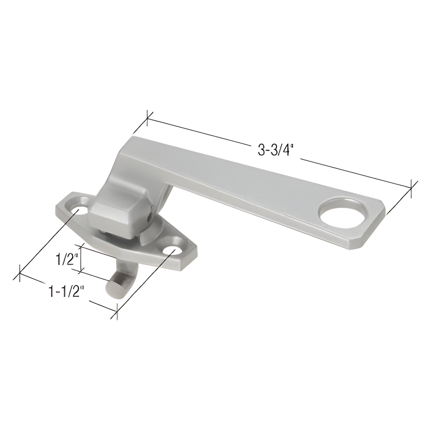 WH24311R clear anodized pole-operated cam handle with concealed pawl lock for elevated in-swing windows