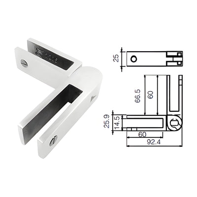 CRL Polished Stainless Steel Adjustable Glass-to-Glass Shower Clamp