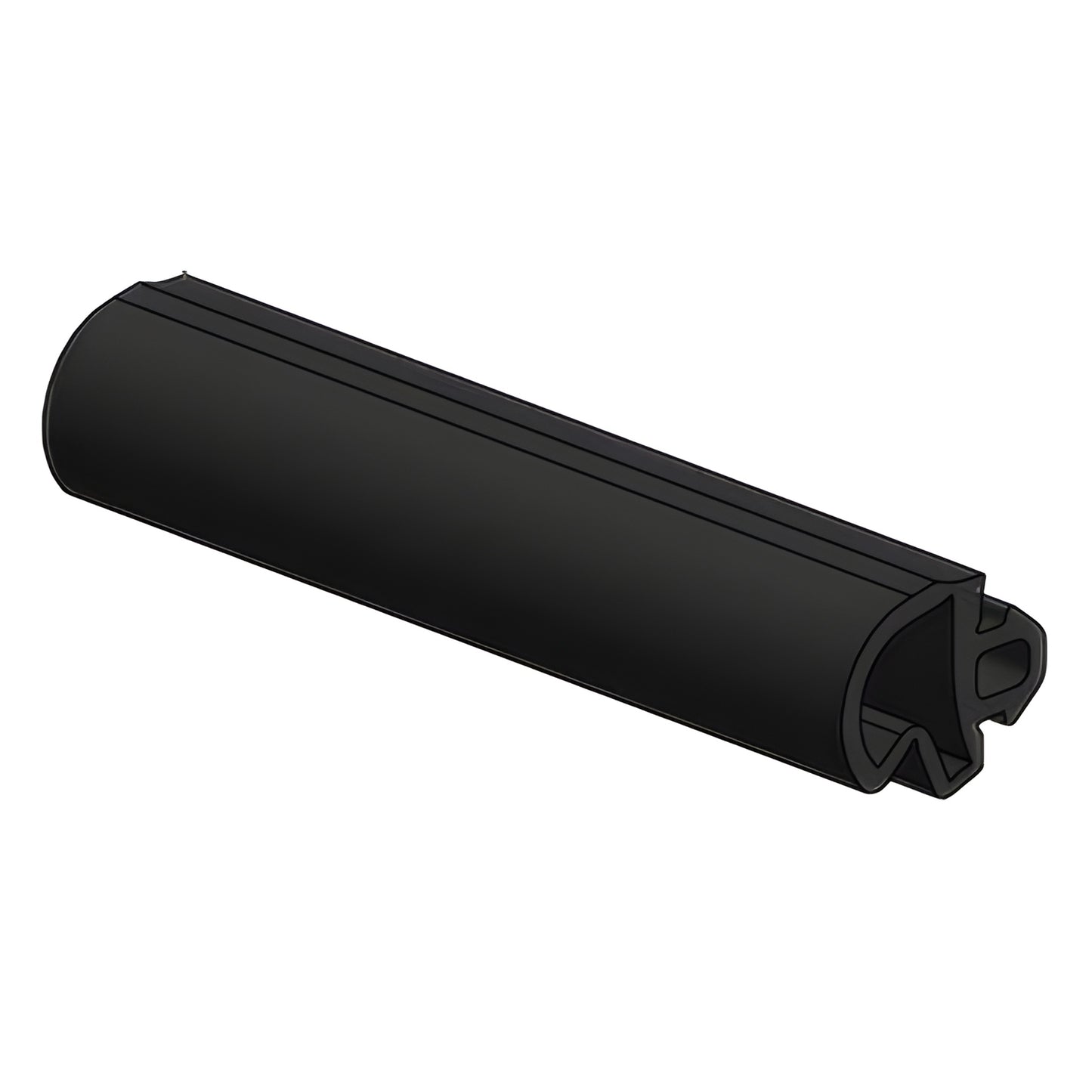 Black EPDM glazing gasket (SKU FXDJBL) for Fallbrook XL office partitions - slim seal for 10/12mm glass, sold per 50m roll.