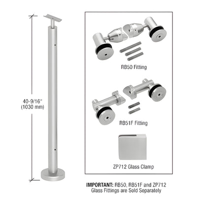 CRL P7 42" Brushed Stainless 180° Center Post Railing Kit No Fittings