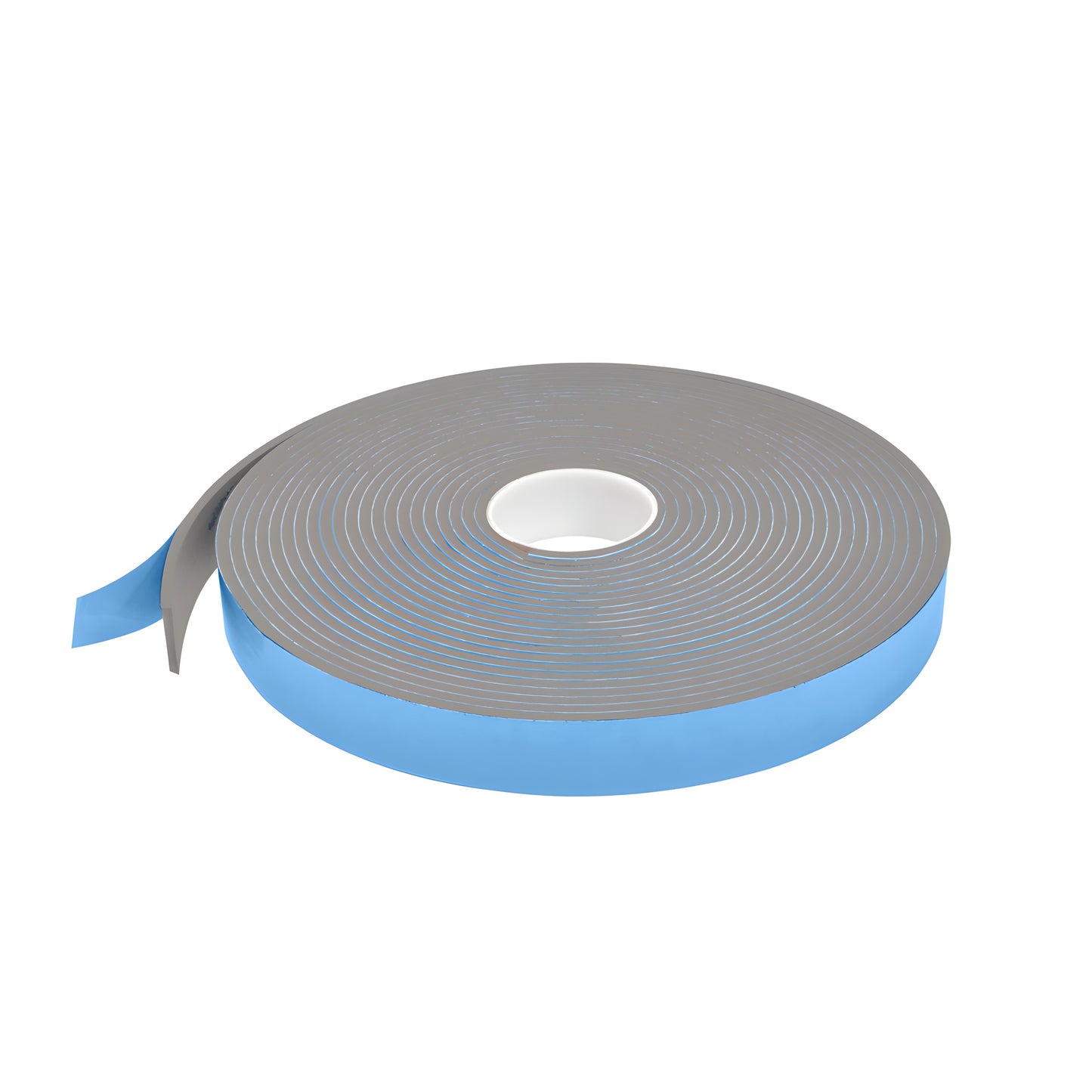 Gray foam glazing tape roll, 1/4 in x 1-1/2 in x 50 ft, one-sided adhesive - SKU 74814X112GRY