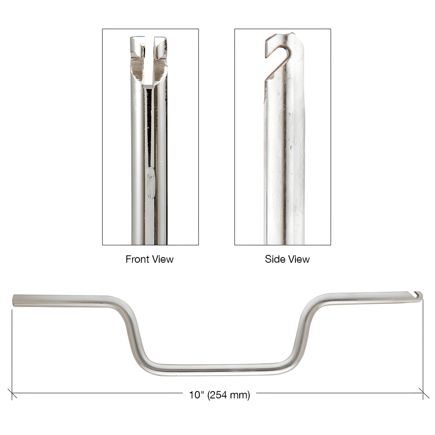CRL tilt balance tool H3787 - 10" plated steel rod with split-head to grasp lower balance pin.