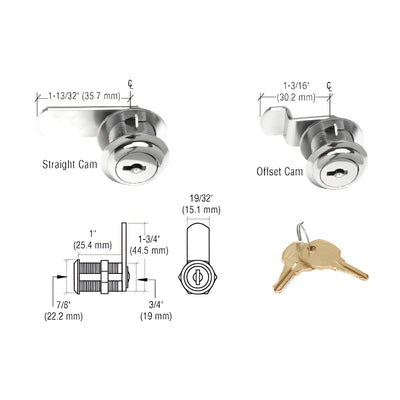 CRL Chrome Cam Lock Keyed-Alike for Cabinets & Drawers