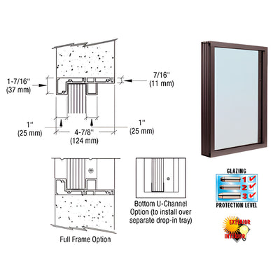 CRL Duranodic Bronze Anodized Inset Frame Exterior Glazed Window