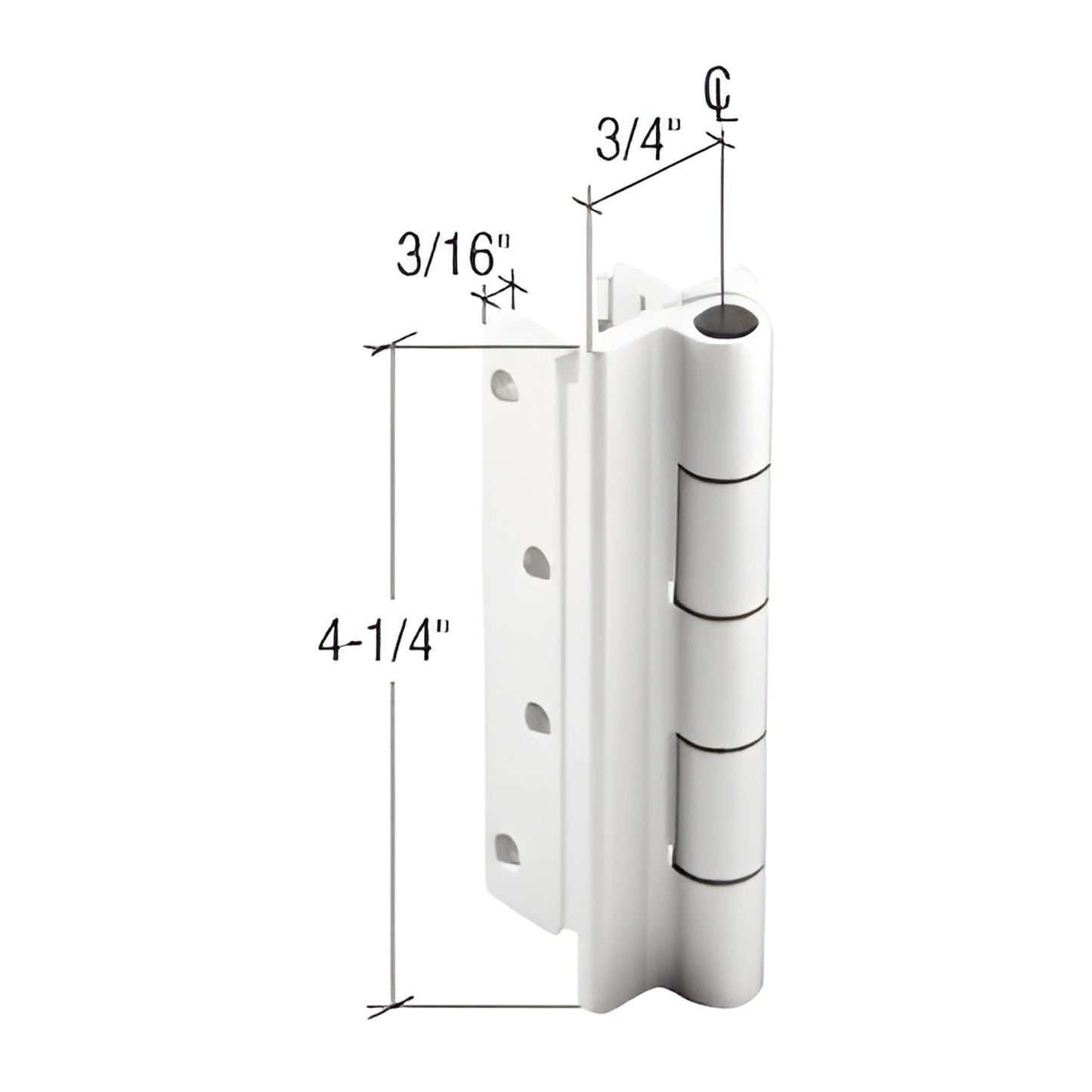 WH74811 heavy-duty 5-knuckle butt hinge, clear anodized finish, 4-1/4" tall for casement windows.