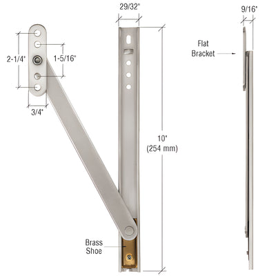 CRL 10" Heavy-Duty Glass Door Friction Adjuster w/ Flat Bracket