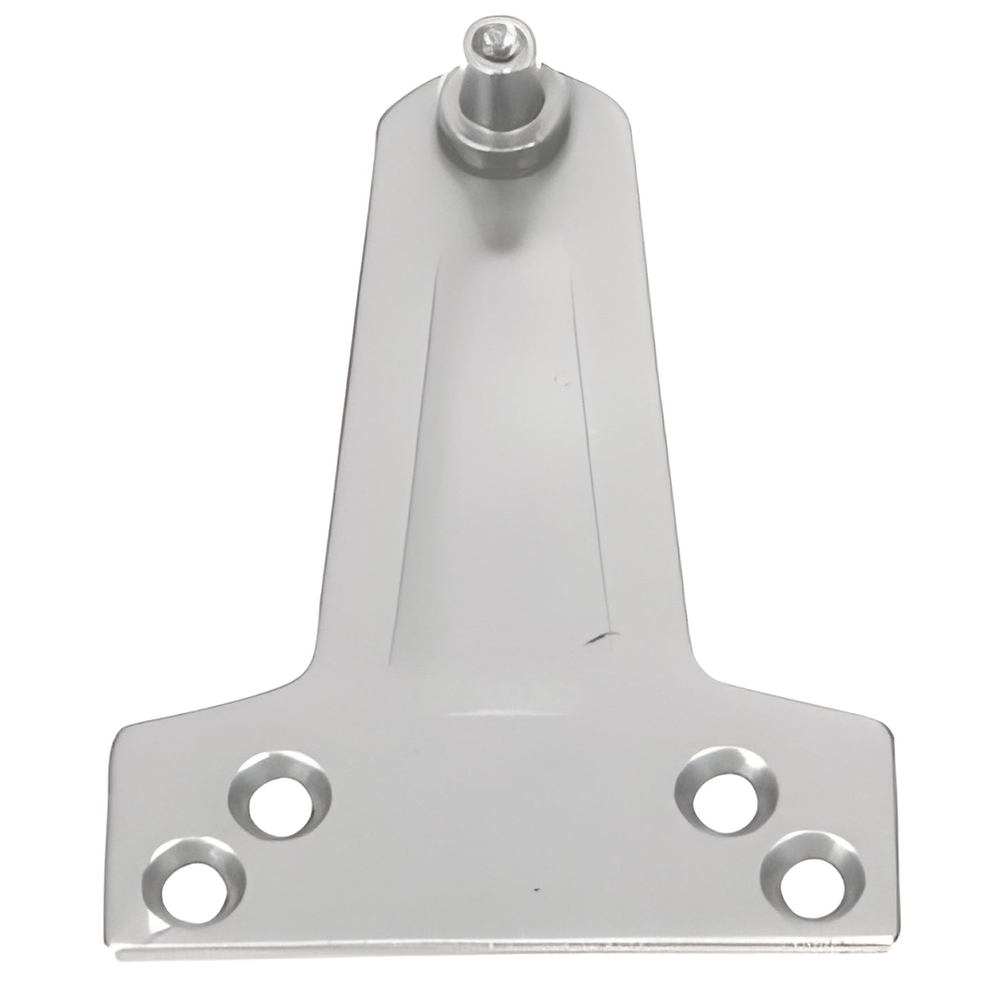Aluminum parallel-arm shoe bracket for surface-mounted door closer, SKU DC9PABA, silver finish, 4 mounting holes