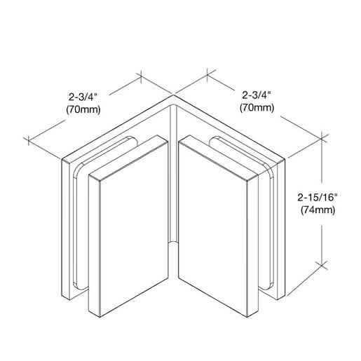 Brushed Bronze Bellagio Glass-to-Glass Bracket for sleek, modern shower design.