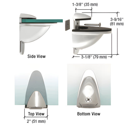 CRL Polished Chrome Heavy-Duty Adjustable Wall Shelf Bracket