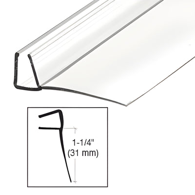 CRL 95 in Clear Poly U-Channel with 1-1/4 in Fin for 3/8 in Glass