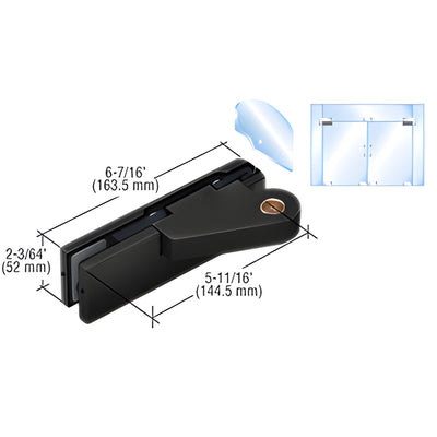 CRL Matte Black Left Offset Top Patch Fitting for Frameless Door