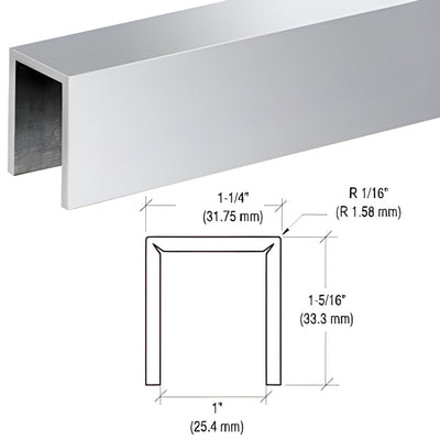 CRL Crisp Corner Stainless Cap Rail 11-Gauge for 3/4-in Glass, 120-in