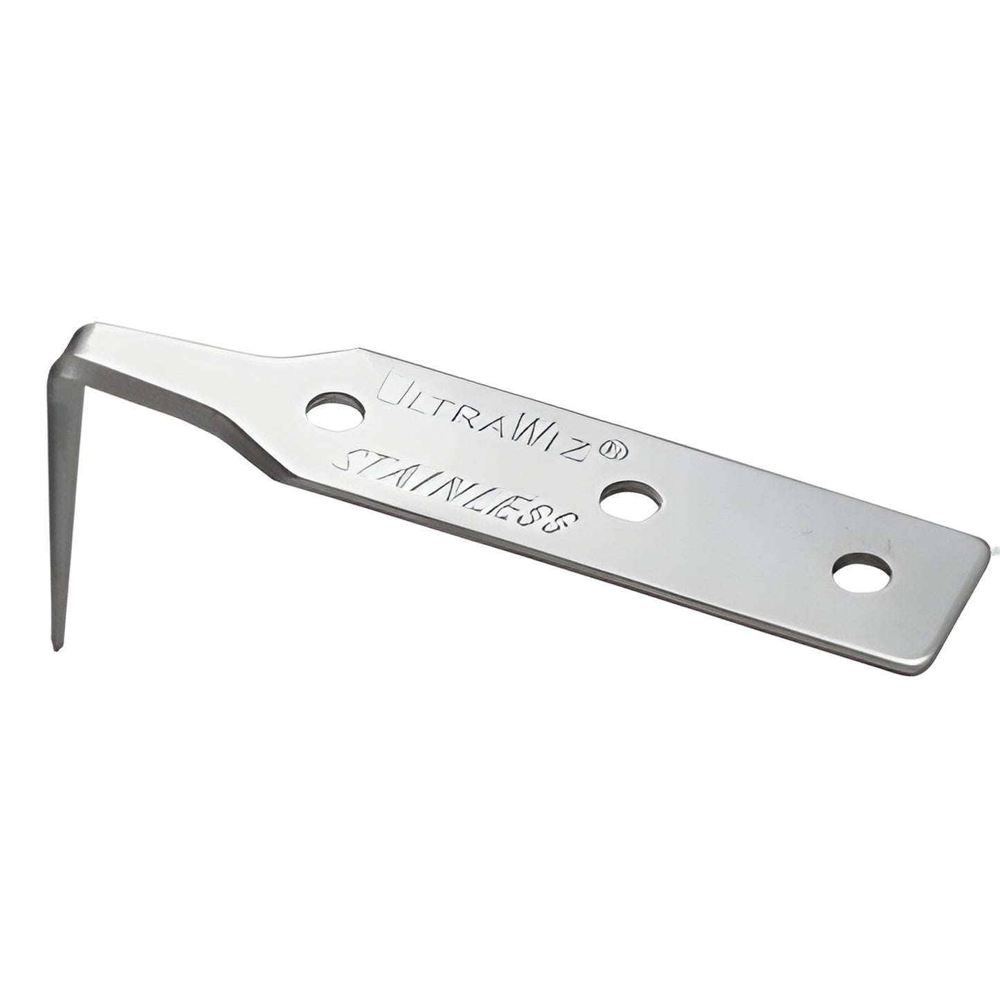 UltraWiz AN7004 stainless steel 1-1/2 in. cold-knife replacement blade with three mounting holes and angled cutting tip