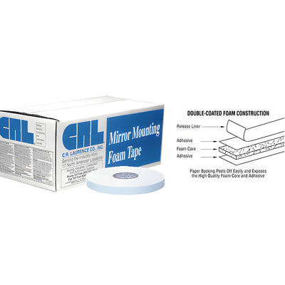 CRL White 1/32" x 1" Double-Sided Adhesive Foam Mounting Tape