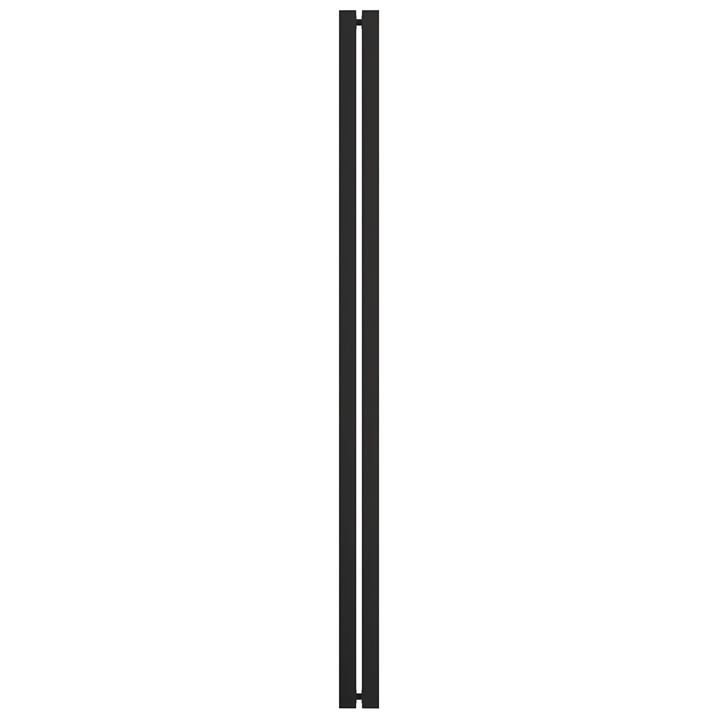 HPH600MBL matte black O-style tubular stainless steel shower handle, slim square double-bar, back-to-back for 3/8" glass