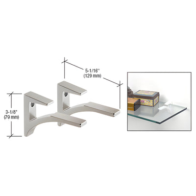 CRL Chrome Aluminum Glass Shelf Bracket, Fits 3/8–1/2 in