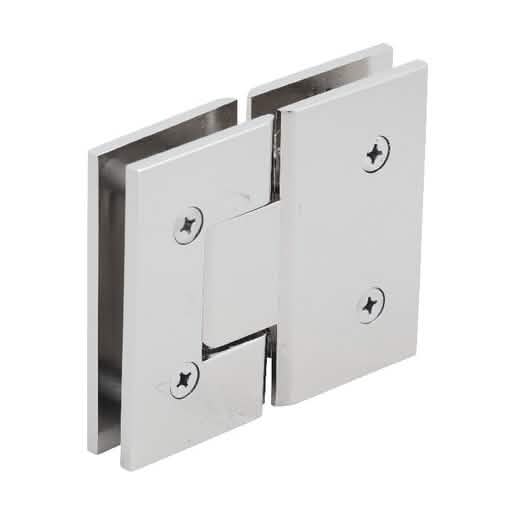Polished Nickel Vienna 580 Glass Hinge with 5° Pin for Glass-to-Glass Installation.