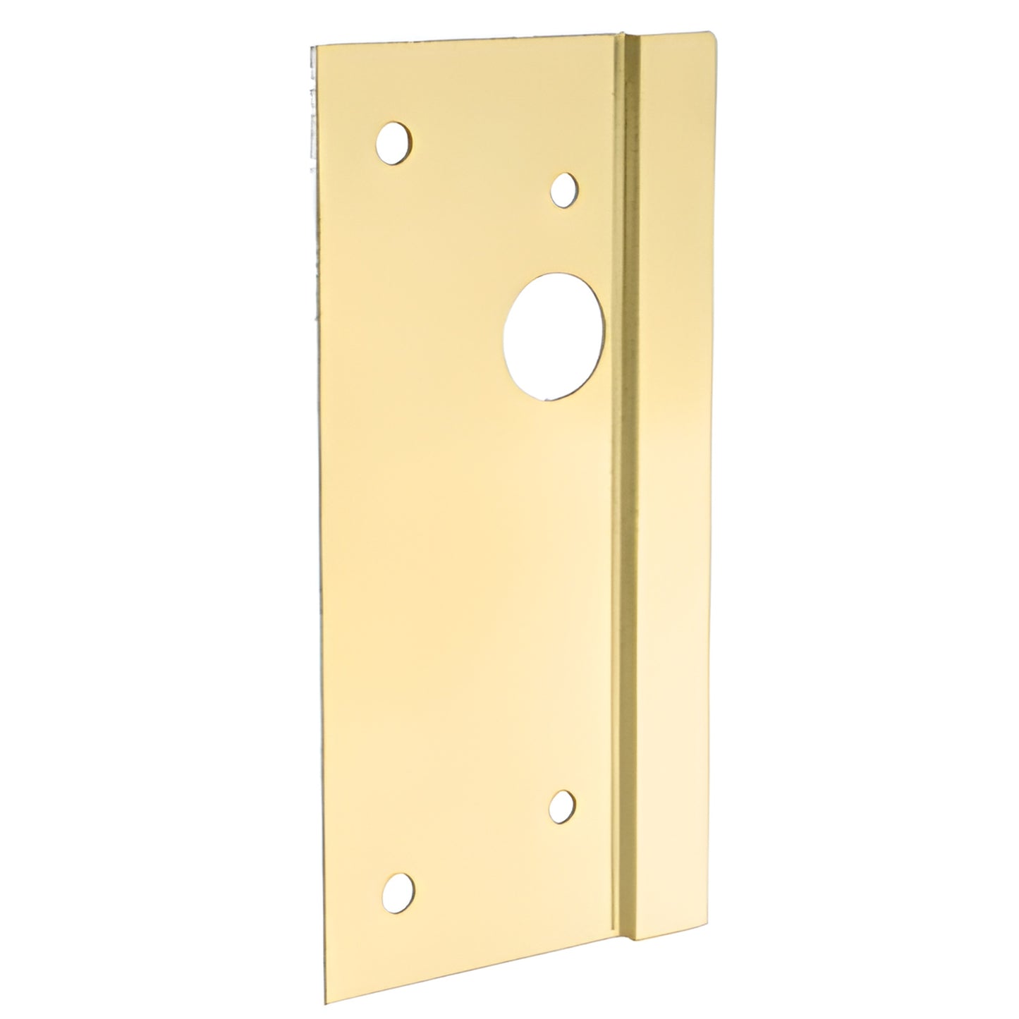 Satin brass center lock latch guard LG410LSB, left-hand 10 4 in plate for DL410 series