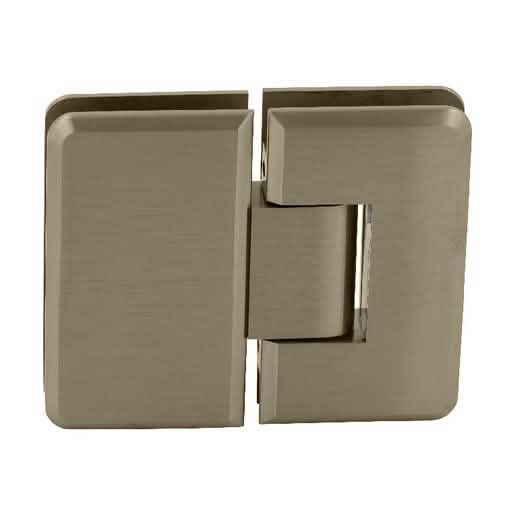 CRL Brushed Bronze Cologne 180 Series Glass-to-Glass Hinge, elegant and durable design