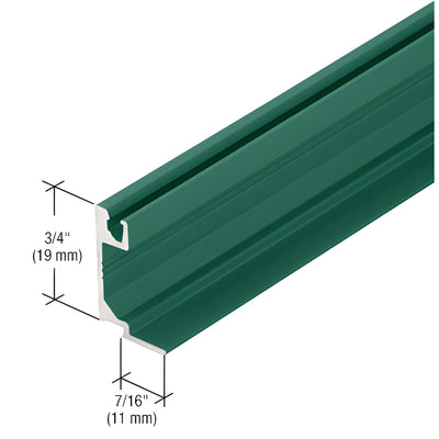 CRL-U.S. 1" Aluminum Glass Stop for Door Header, Hartford Green 21'-2"