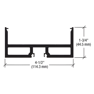 CRL-U.S. Aluminum Clear Anodized Door Header/Jamb 2" x 4-1/2" 21'9"