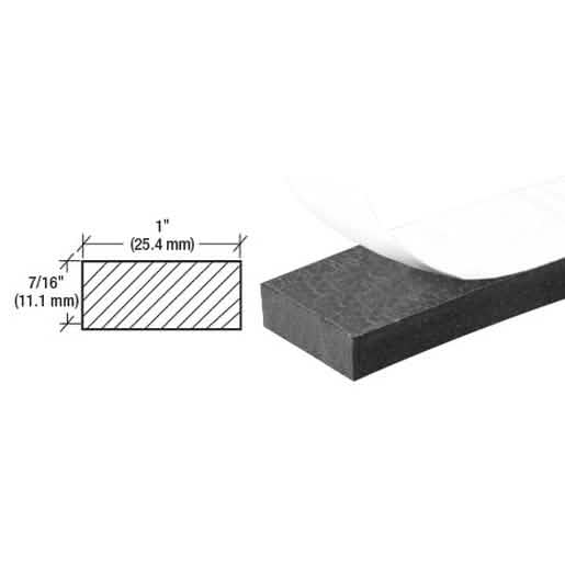 CRL Neoprene Sponge Weatherstrip 7/16" x 1" with Peel-Bak Adhesive for Sealing Gaps