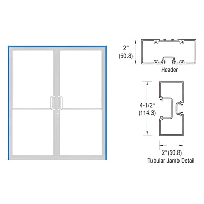 CRL-U.S. Aluminum 76x86 Bronze/Black Up-and-Over Double Door Frame
