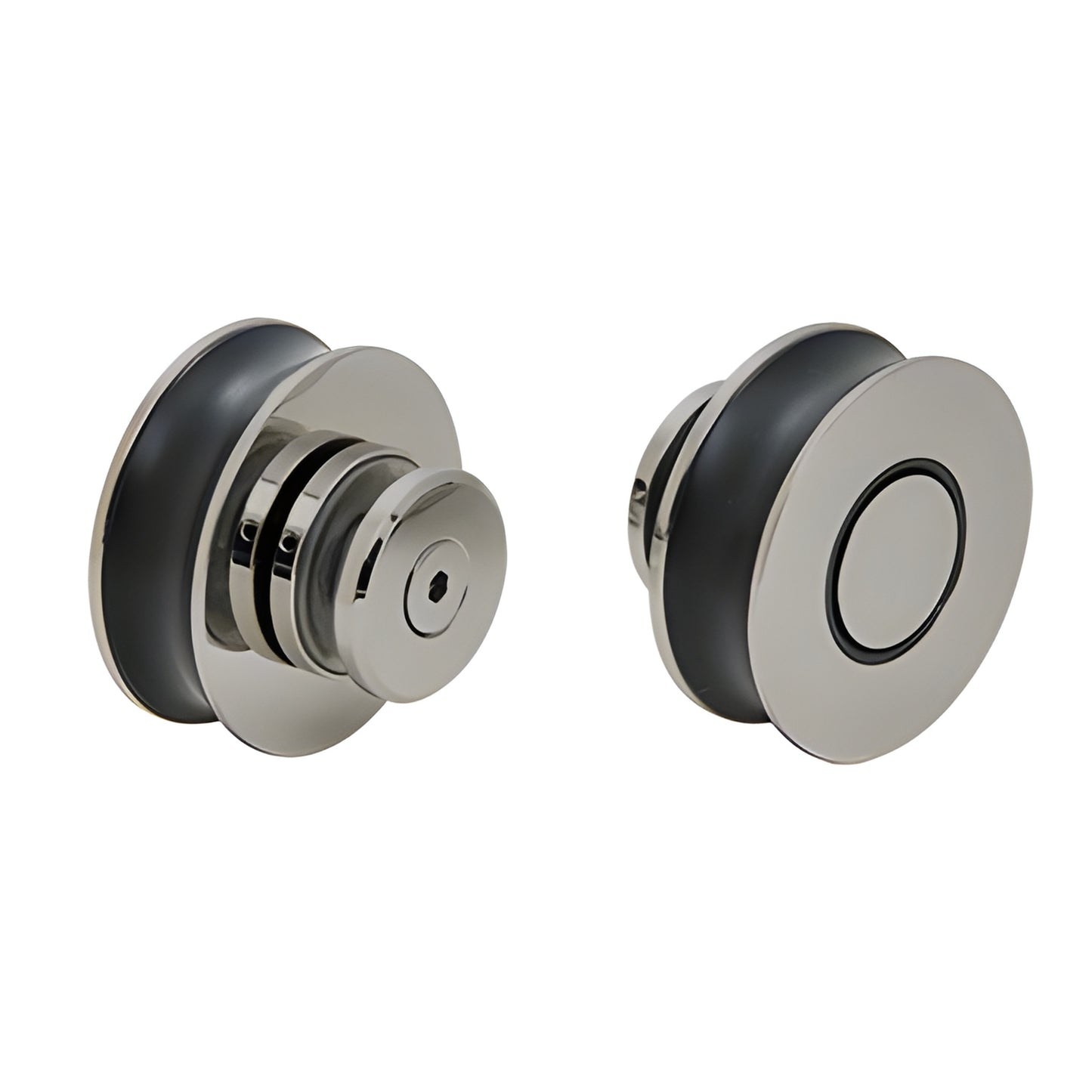 Two brushed stainless steel Crescent CRE78 sliding glass door replacement rollers, SKU CRER2BS