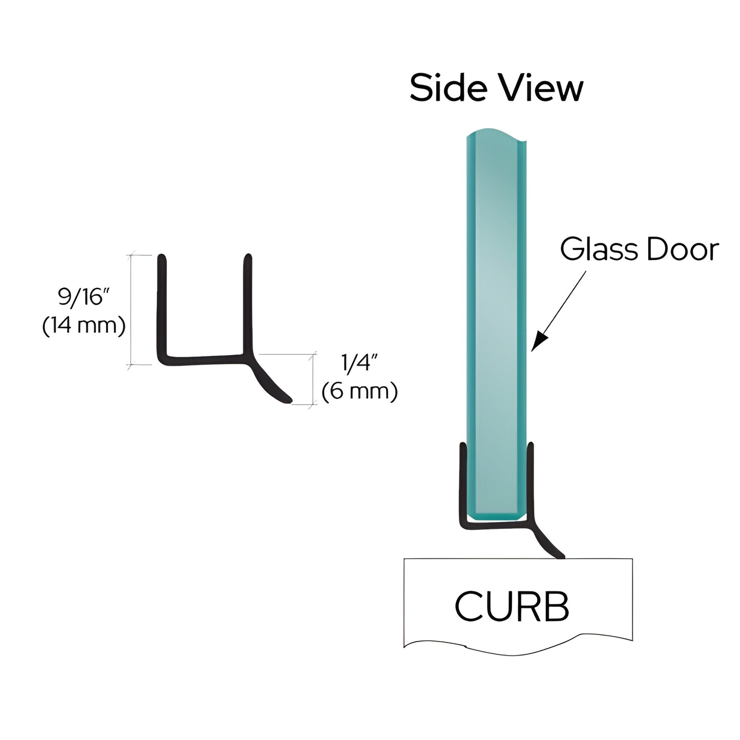 Black dual-durometer PVC snap-on door sweep/bi-fold seal (P880WSBL) with soft wipe lip and firmer base.