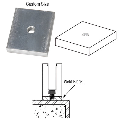 CRL Custom Steel Weld Blocks for Glass Base Shoe