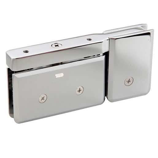 "CRL Polished Chrome Senior Prima Pivot Hinge with U-Clamp for Glass Doors, Top/Bottom Mou