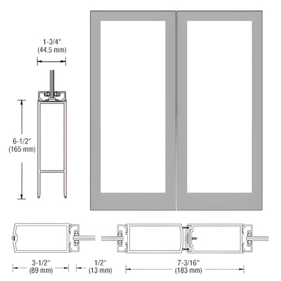 CRL-U.S. Aluminum 400 Medium Stile Center-Hung Doors - Clear Anodized