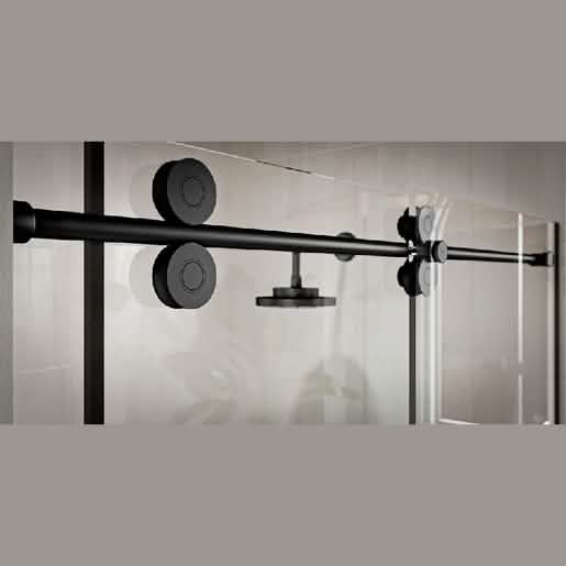 CRL Matte Black 180º Crescent Series Sliding System - Sleek, modern design for any space.