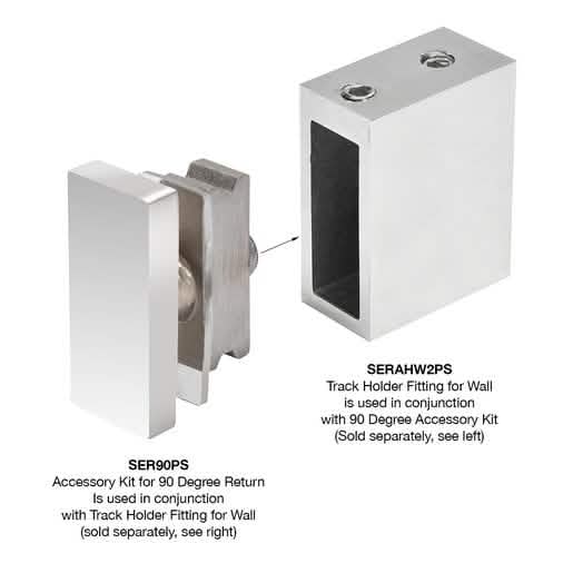 CRL Polished Stainless Serenity Sliding Door 90 Degree Accessory Kit - Image 2