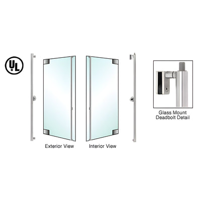 CRL-Blumcraft Brushed Stainless Left-Hand Glass Door Deadbolt w/ Cyl