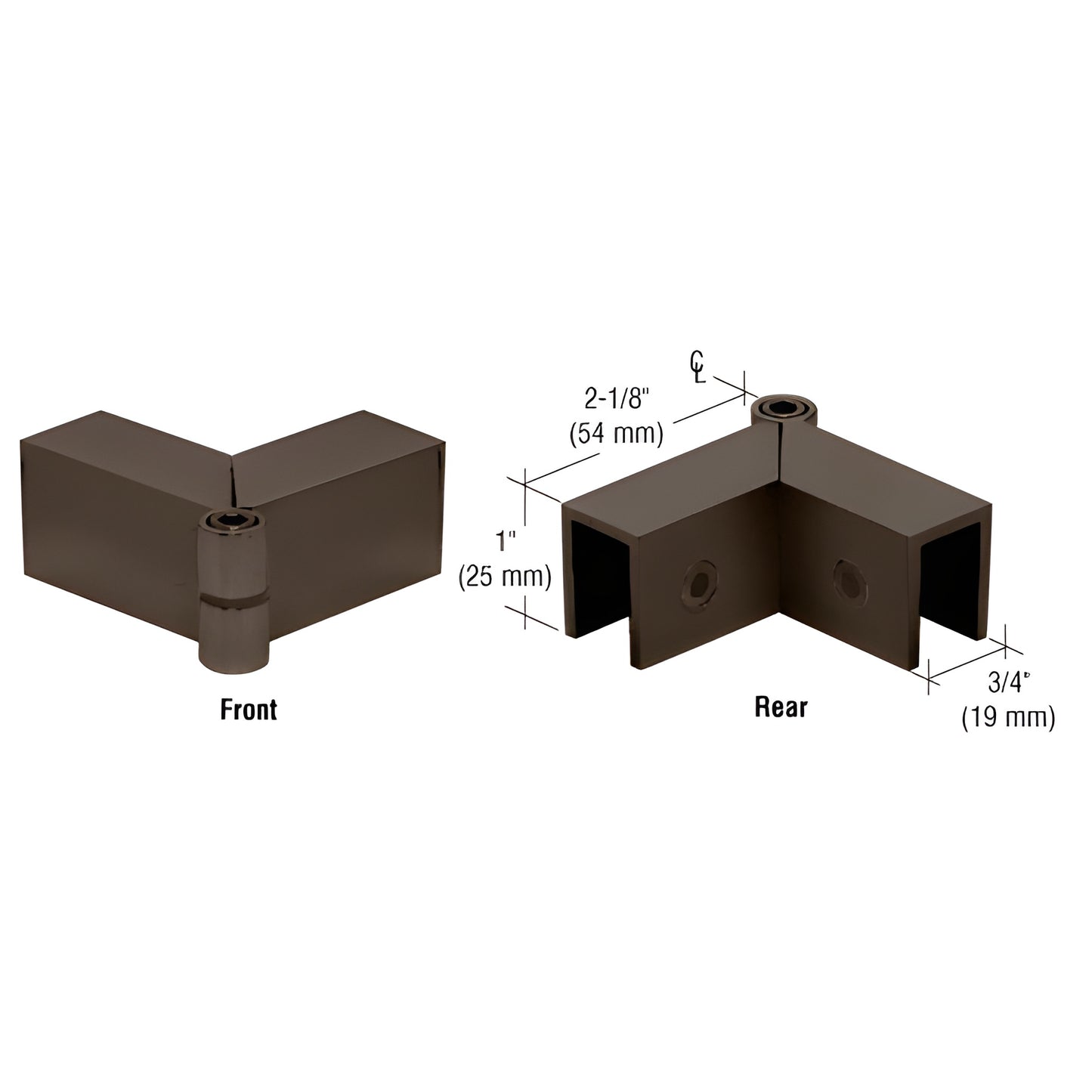 Oil-rubbed bronze brass glass clamp (SKU S0GC910RB), corner adjustable clamp for 5/16-1/2" (8-12mm) tempered glass